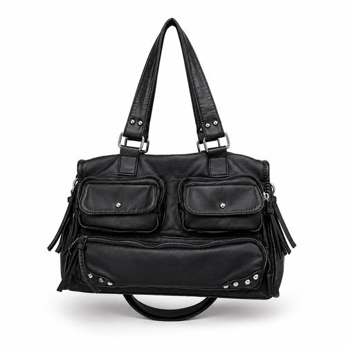 Multitaschen-Leder-Satteltasche