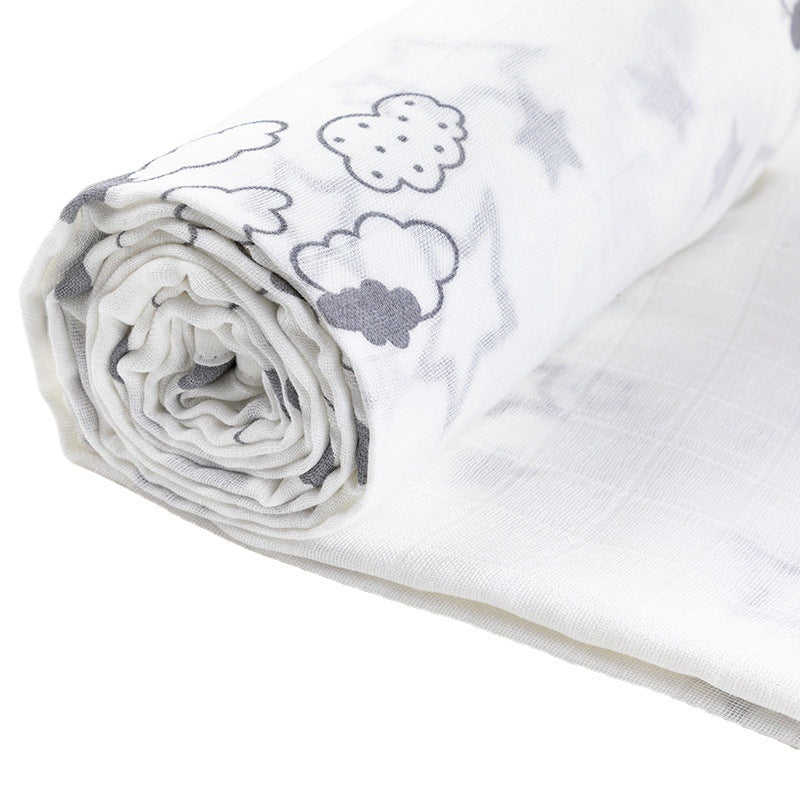 Weiches Musselin Babydecke mit Sterne und Wolken Druck Karnz