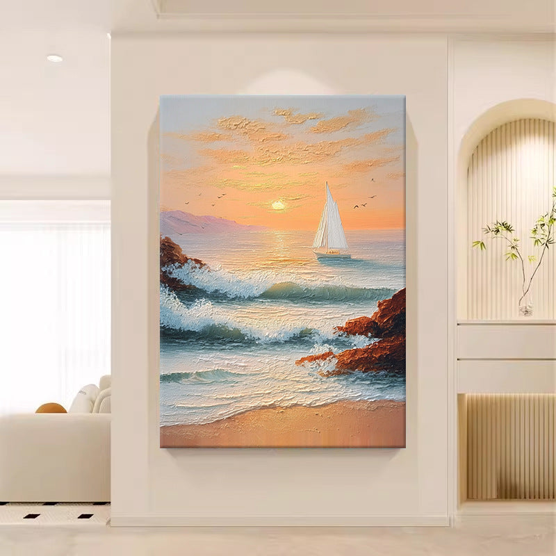 Texturiertes Seascape-Leinwandkunstwerk