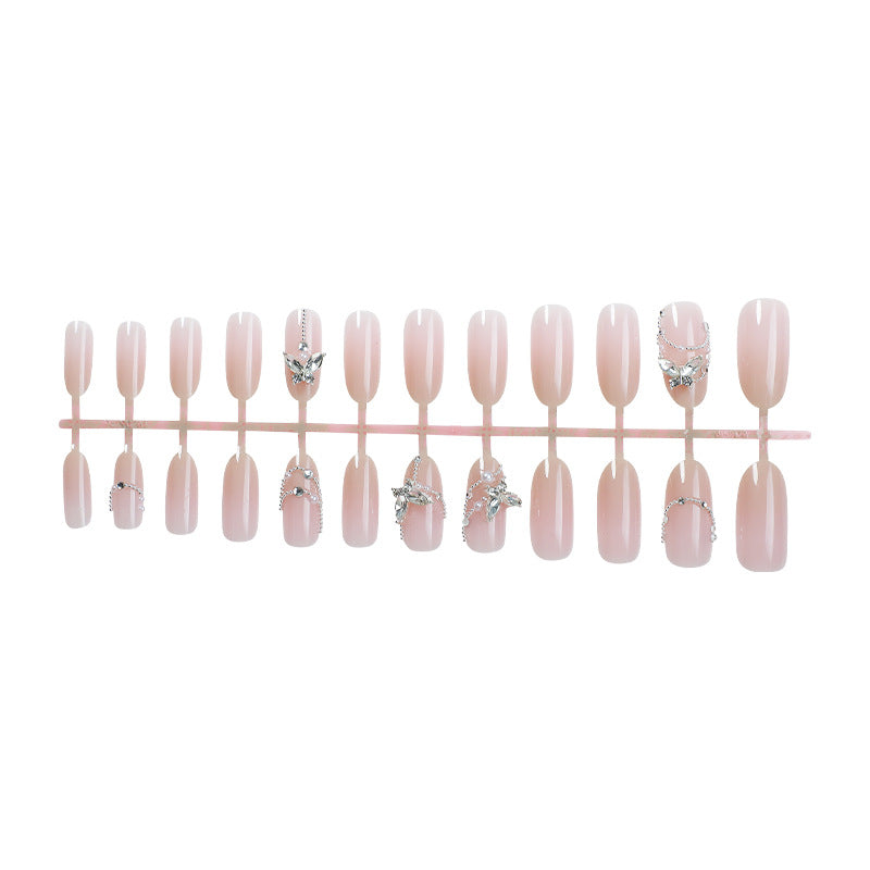 Kristall-Verzierte Press-On Nagelset Karnz