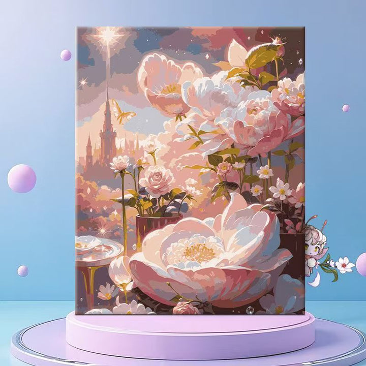 Verspielt Florale Fantasie Leinwand Wanddekoration Karnz