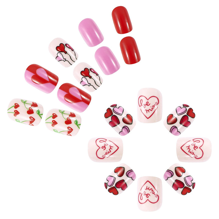 Künstlerisches Liebe-Themen Press-On Nagelkunst Set Karnz