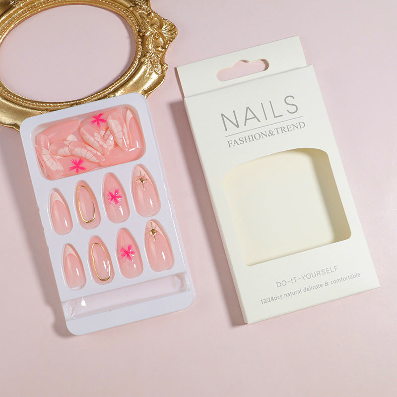Elegantes Blumen Design Press-On Nägel Set Karnz