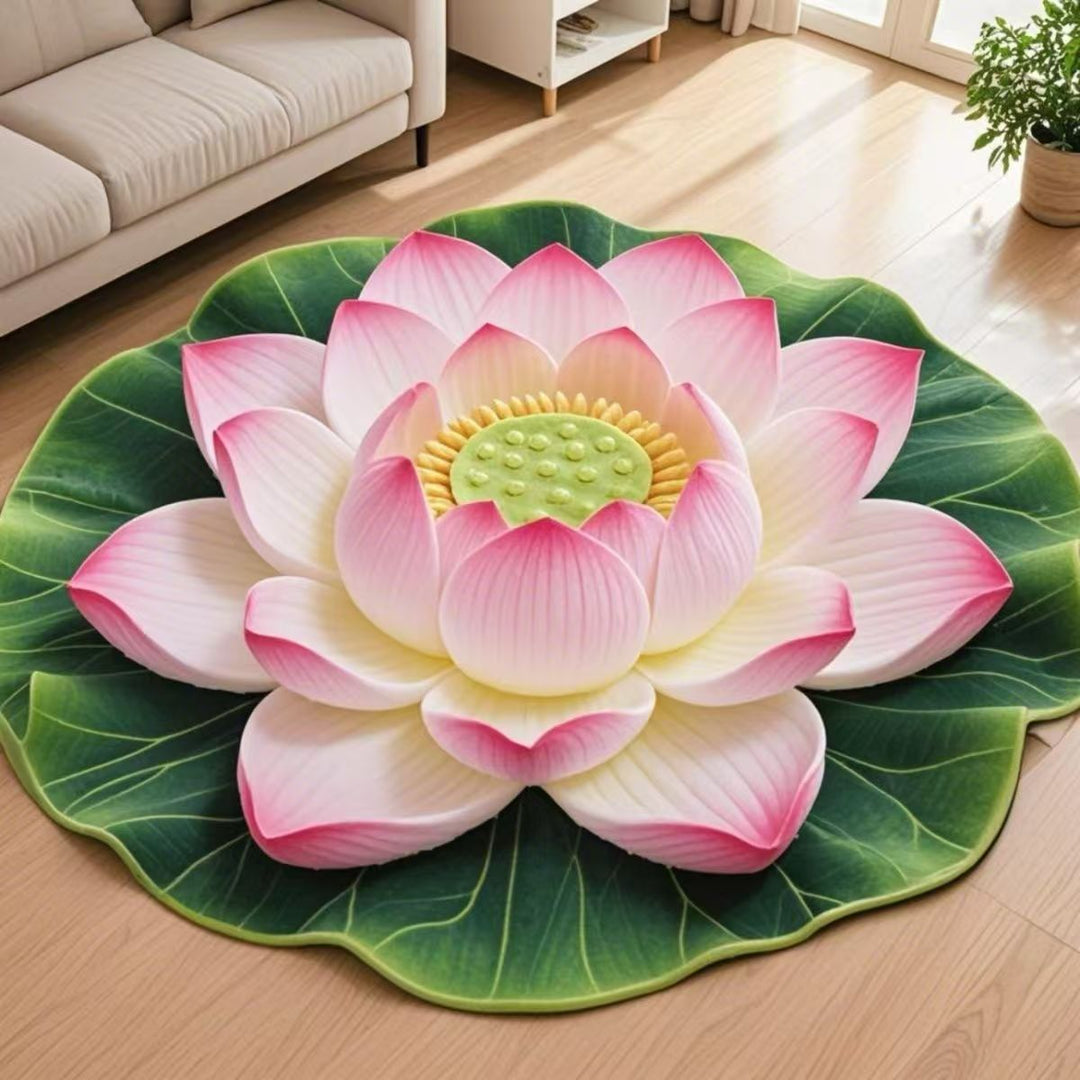 Lotusblumenförmiger dekorativer Teppich