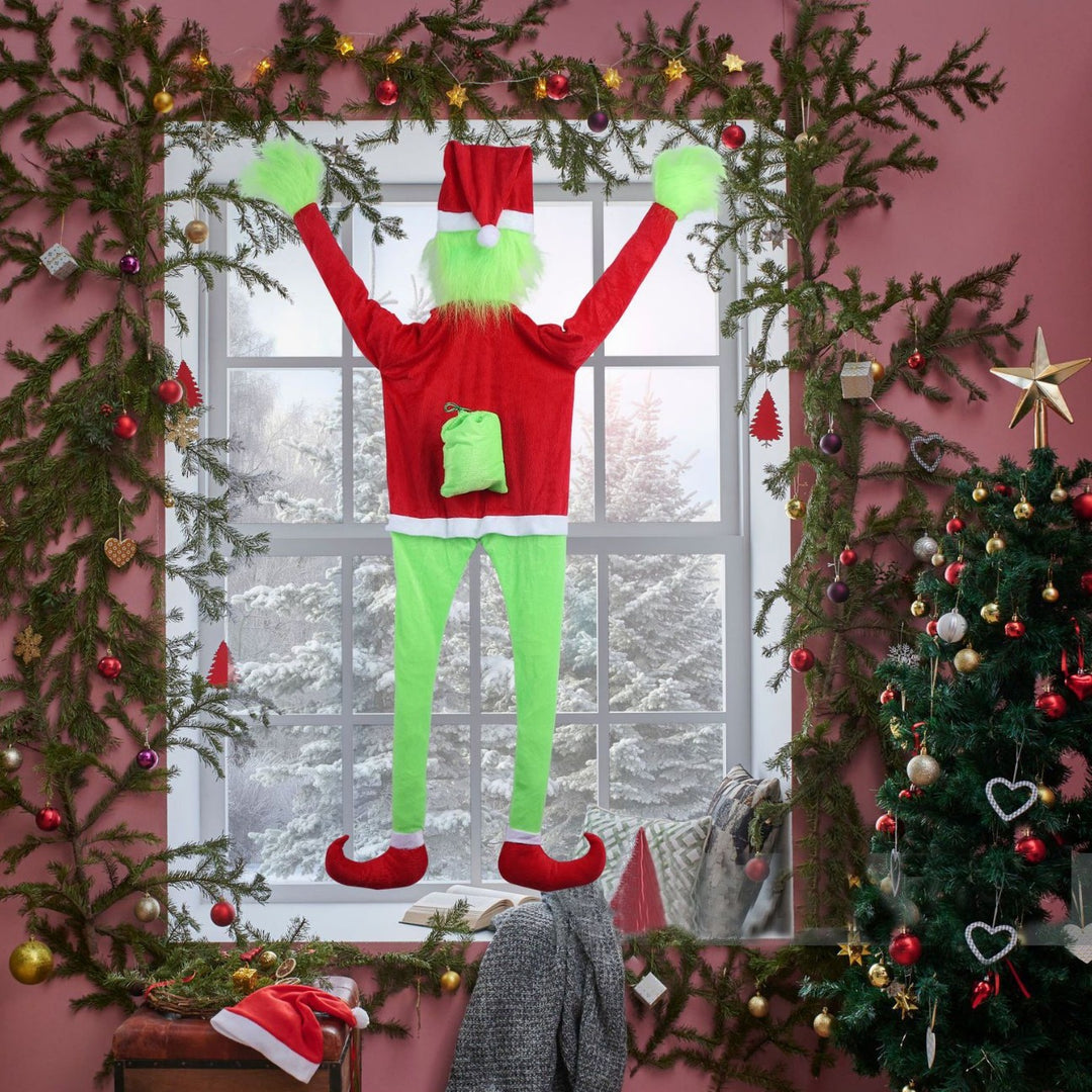 Lustiger Weihnachtsstrumpf mit Grinch-Motiv
