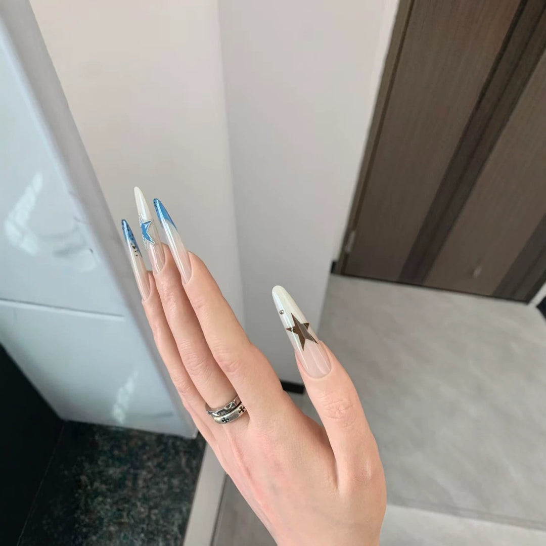 Stern Akzentuierte Stiletto Nagelkunstverlängerungen