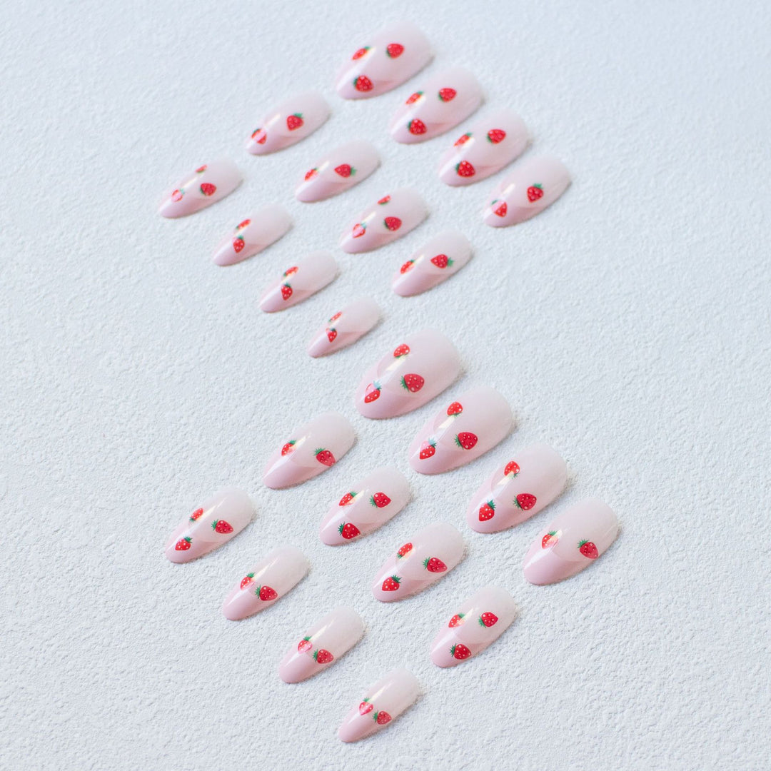 Erdbeer-Themen-Acryl-Nagelkunst-Set