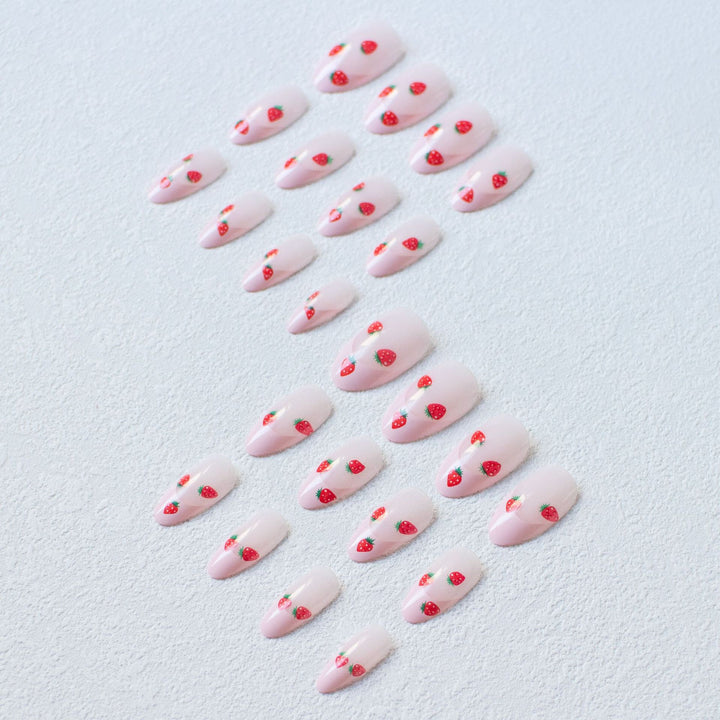 Erdbeer-Themen-Acryl-Nagelkunst-Set