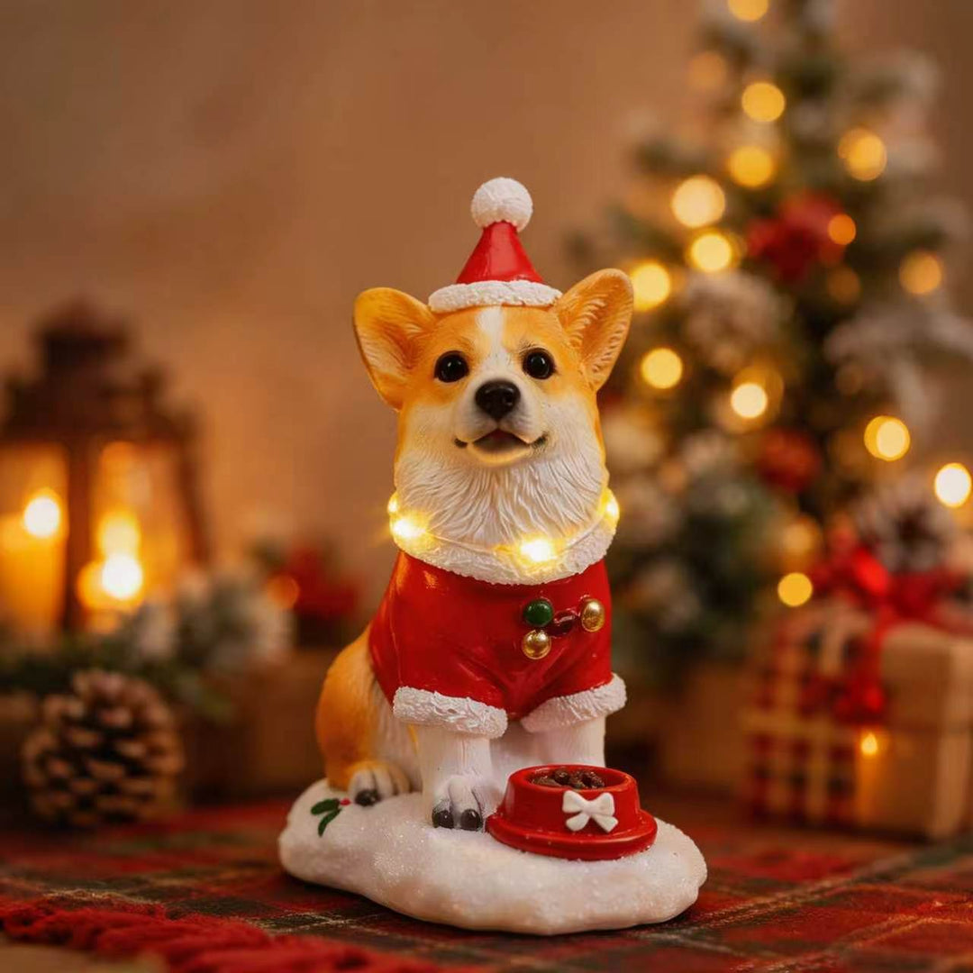 Dekorative Weihnachtsfigur im Hundedesign Karnz