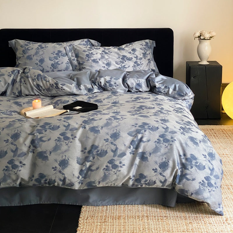 Luxuriöses Bettwäsche-Set aus Satin mit dezentem Blumenjacquard