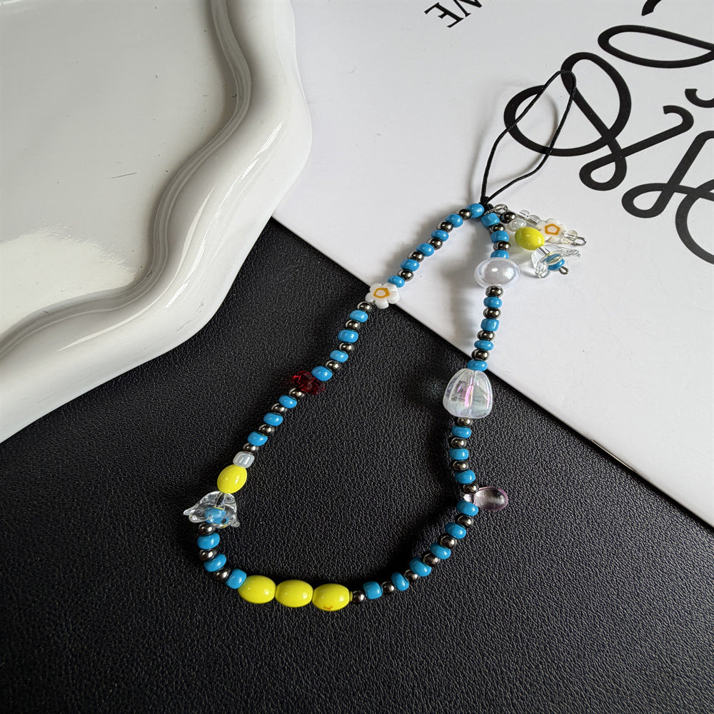 Blumenperlen Charm Halskette Karnz