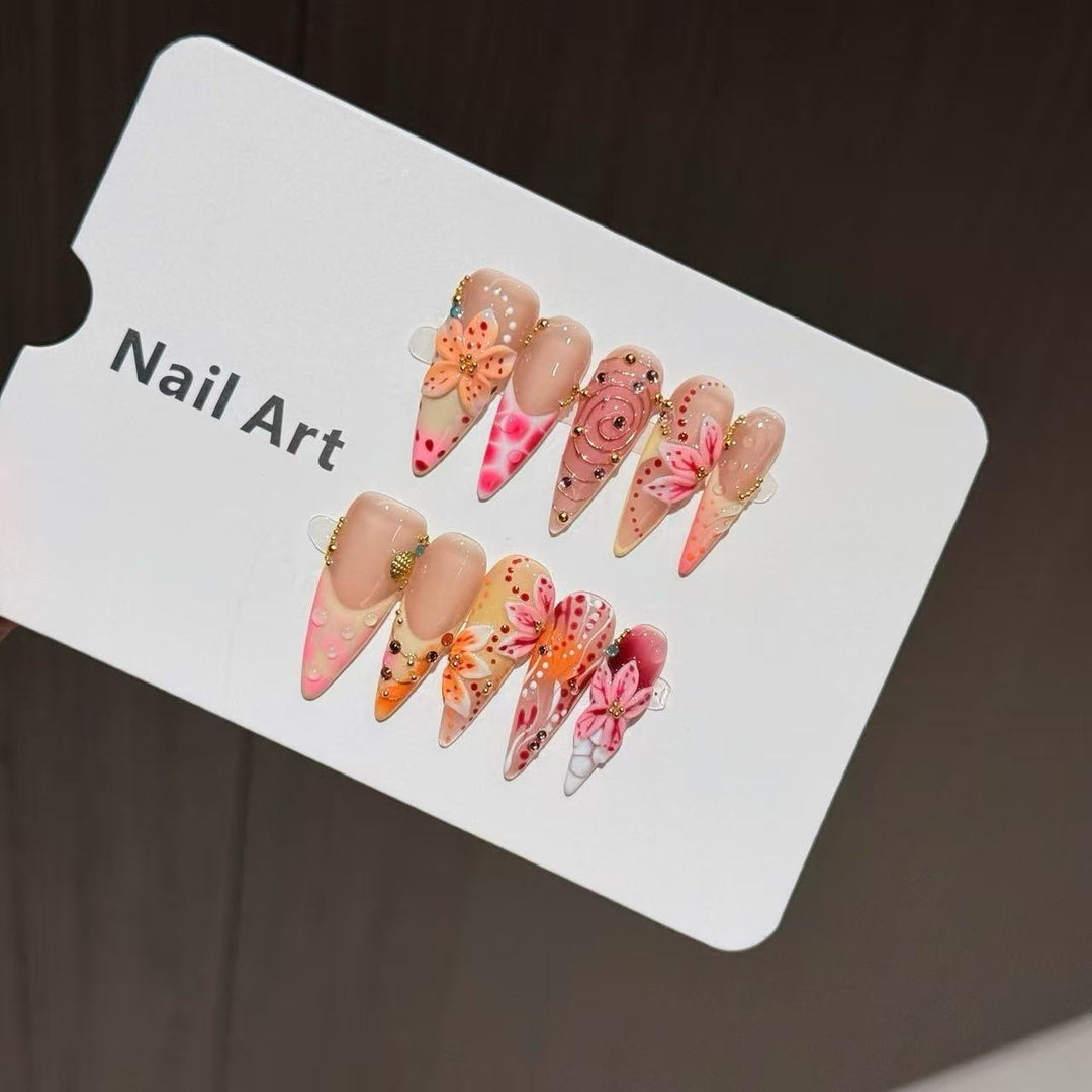 Dekorative florale Nagelkunst Sammlung