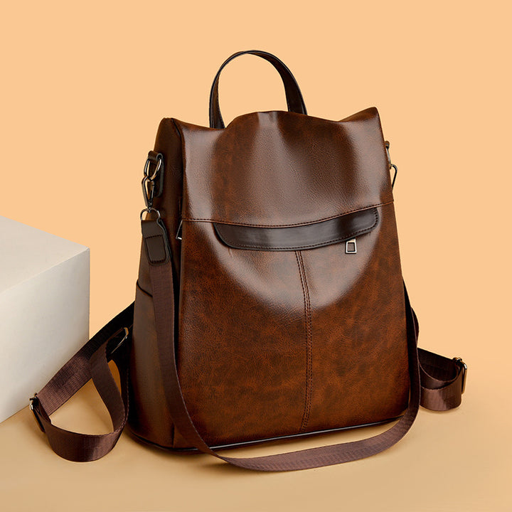 Vielseitiger Strukturierter Leder Rucksack Karnz