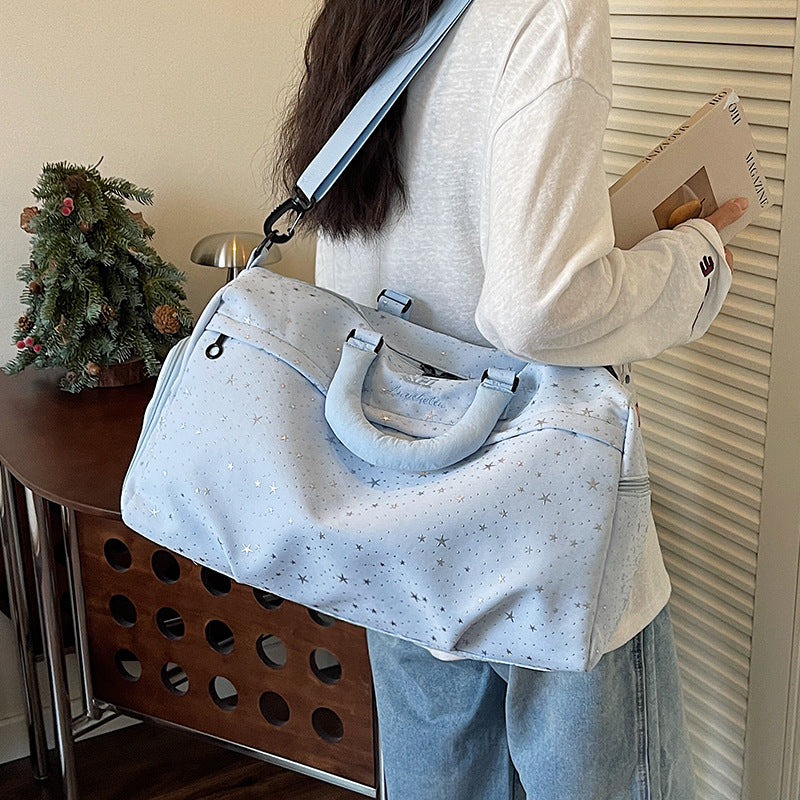 Stylische Wochenend-Duffel-Tasche mit Sternmuster