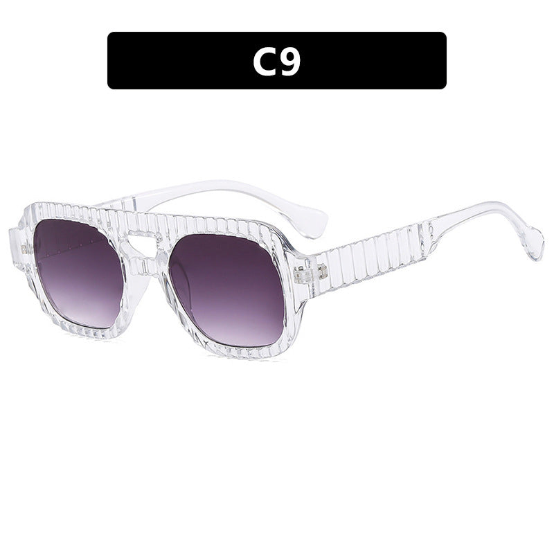 Damen geometrische Sonnenbrille mit raffiniertem Strukturdesign Karnz