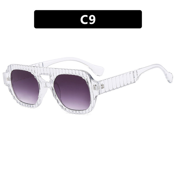 Damen geometrische Sonnenbrille mit raffiniertem Strukturdesign Karnz