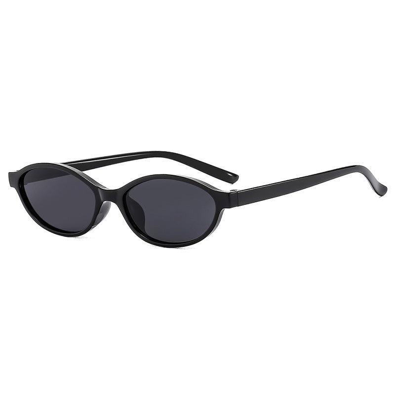 Damen ovalförmige Sonnenbrille mit transparentem Rahmen und UV-Schutz Karnz
