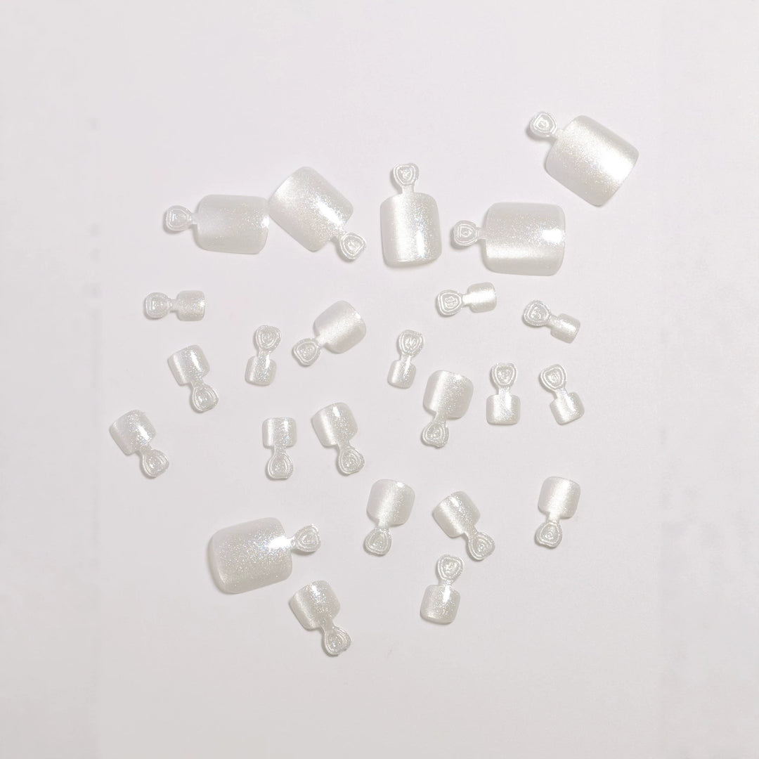 Premium Glitzerndes Pediküre Press-On Nagelset Karnz