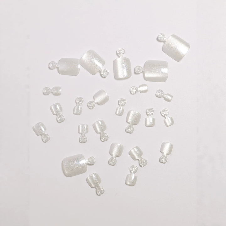 Premium Glitzerndes Pediküre Press-On Nagelset Karnz