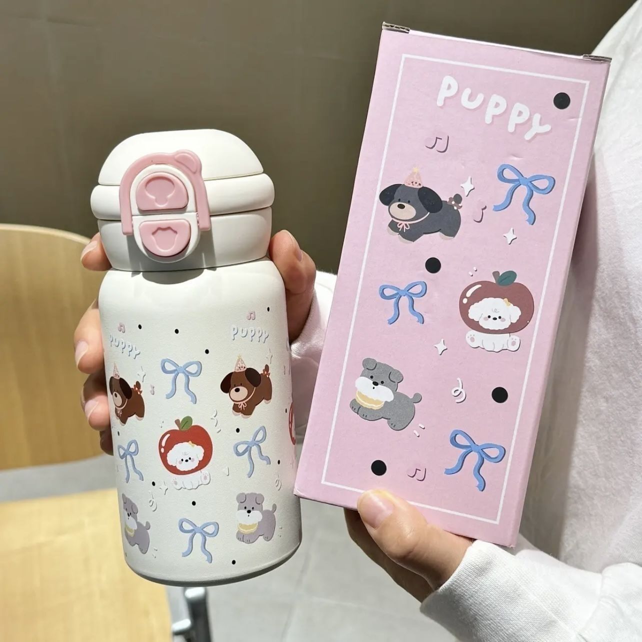 Damen Verspielte Kinder-Trinkflasche mit Tieren Karnz