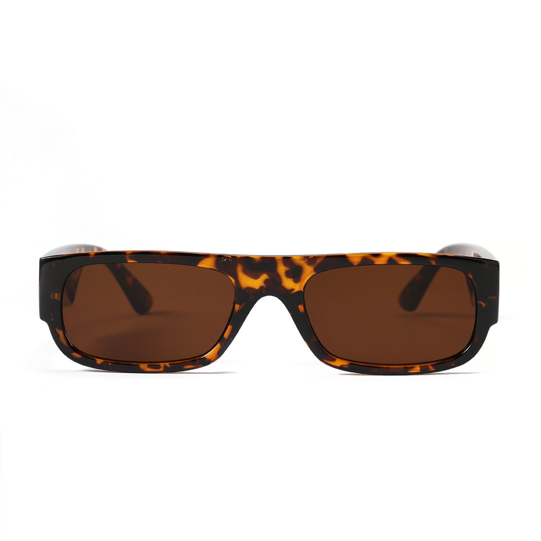 Damen stilvolle Vintage-Sonnenbrille mit transparentem Rahmen und leicht getönten Gläsern Karnz