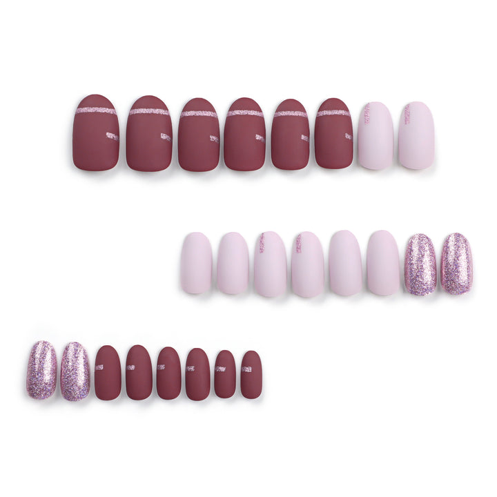 Elegante Nagelkunst mit Glitzer- und Matt-Effekten Karnz