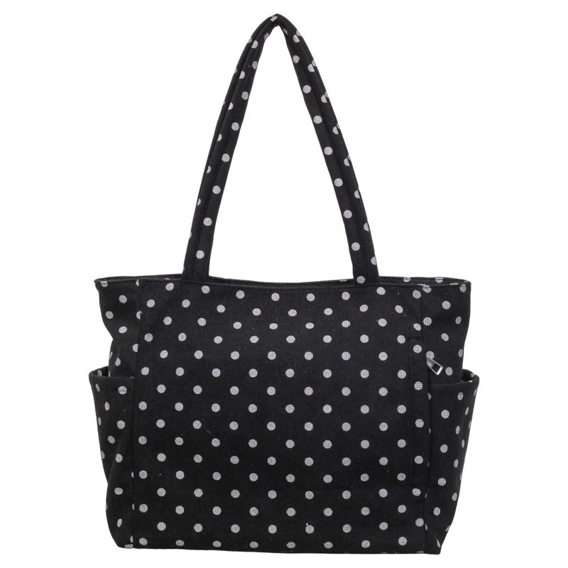 Geräumige Pünktchen-Canvas-Tasche