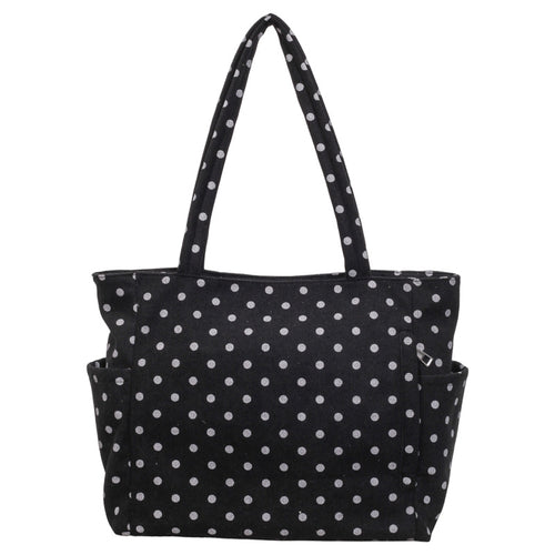Geräumige Pünktchen-Canvas-Tasche