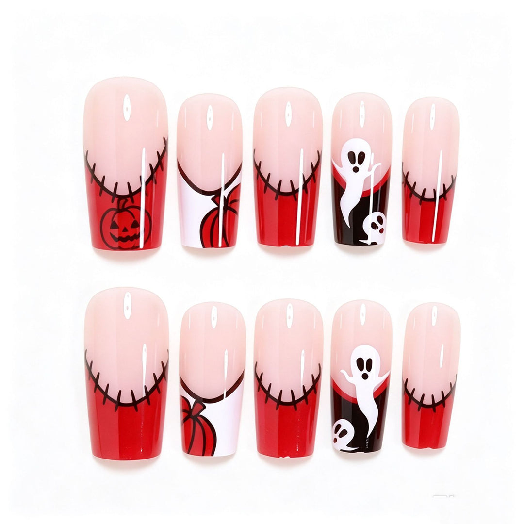 Kreative Halloween-Themen Press-On Nagelkunst Karnz