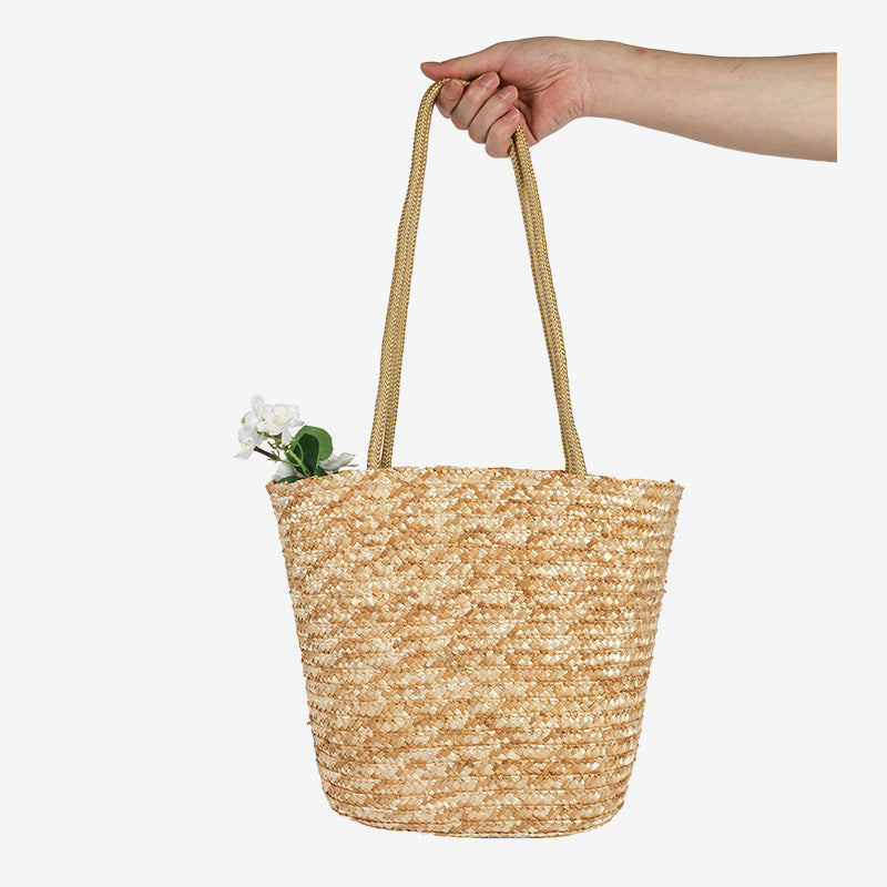 Damen Geflochtene Basttasche Karnz