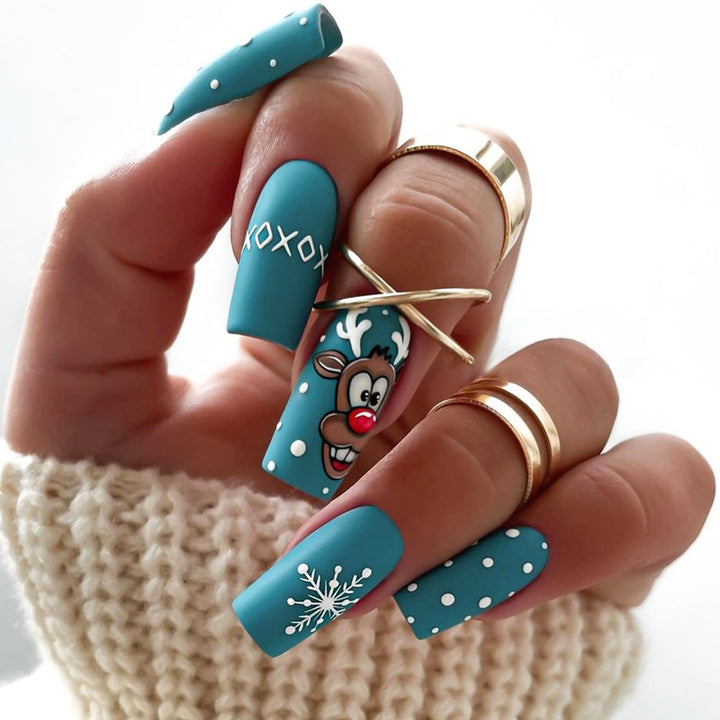 Verspielt dekoriertes Press-On Nail Art Set Karnz