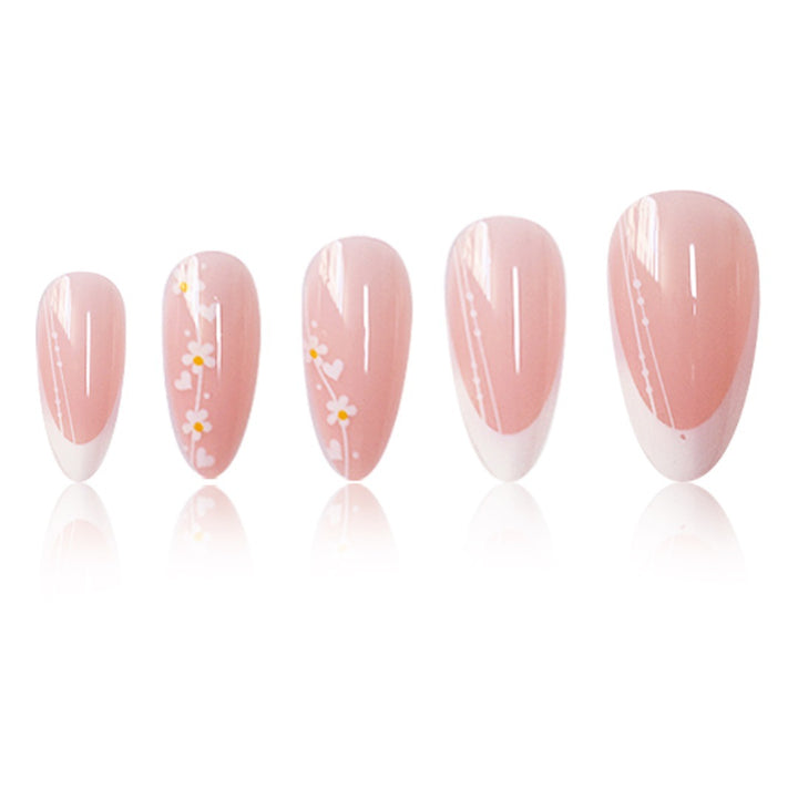 Künstlerisches florales Farbverlauf Press-On Nagelset Karnz