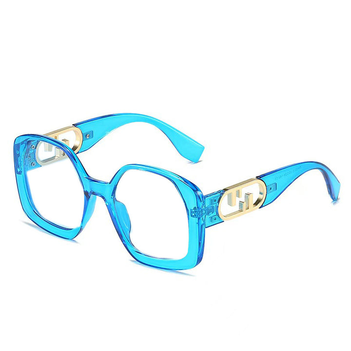 Damen oversized Sonnenbrille mit extravagantem geometrischen Rahmen und eleganten Akzenten Karnz