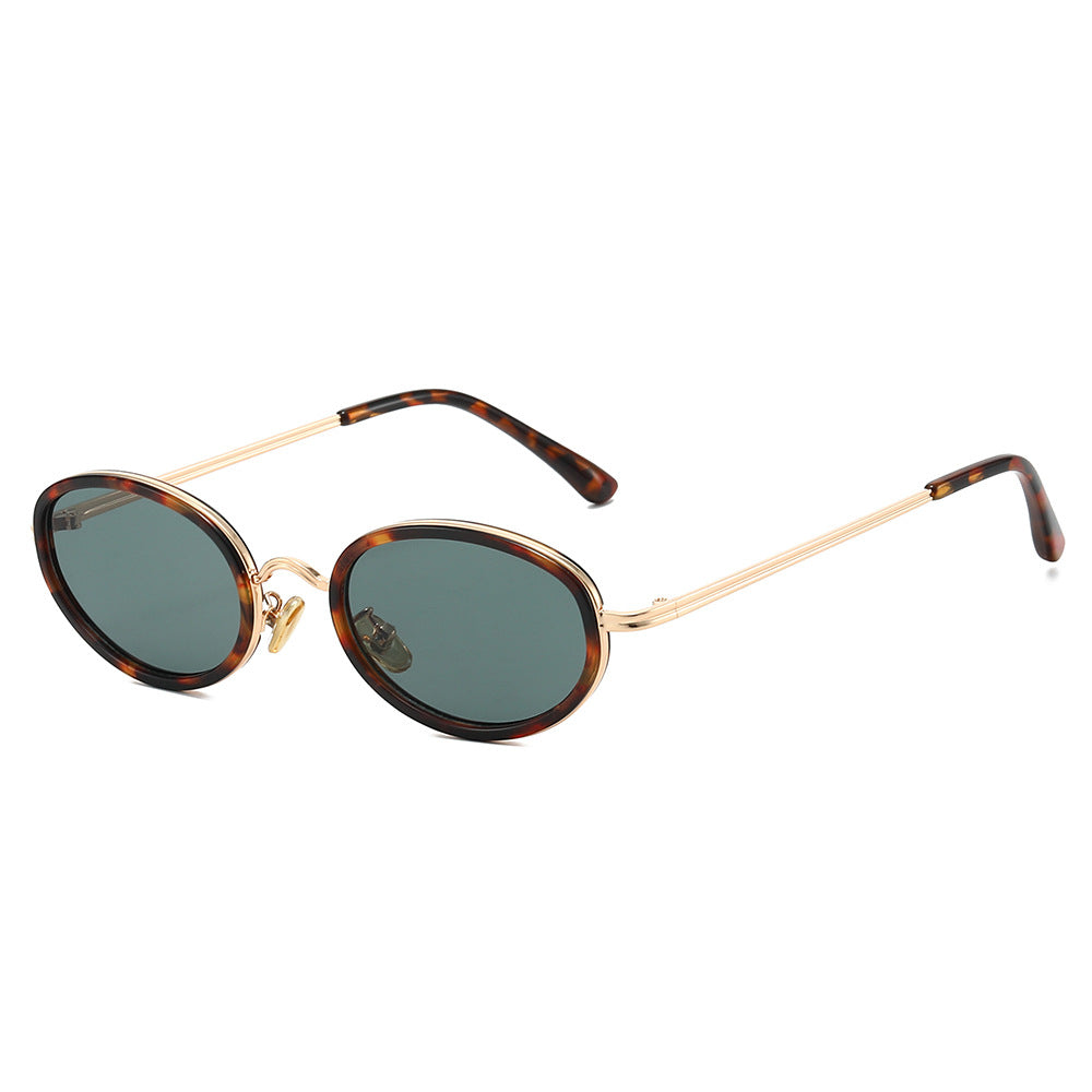 Damen modische Sonnenbrille mit hochwertigem Rahmen und runden Gläsern Karnz