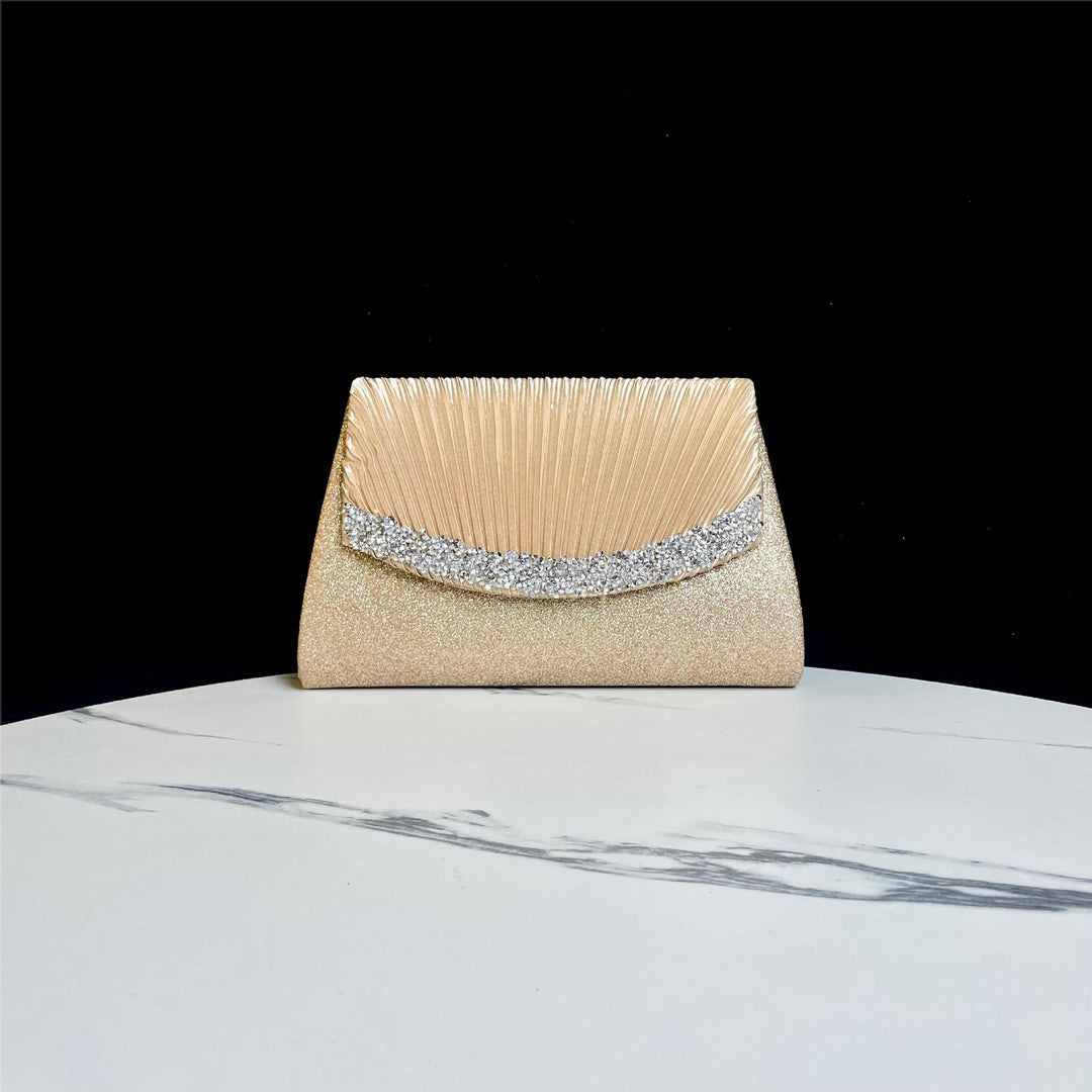 Faltete Satin Abend-Clutch