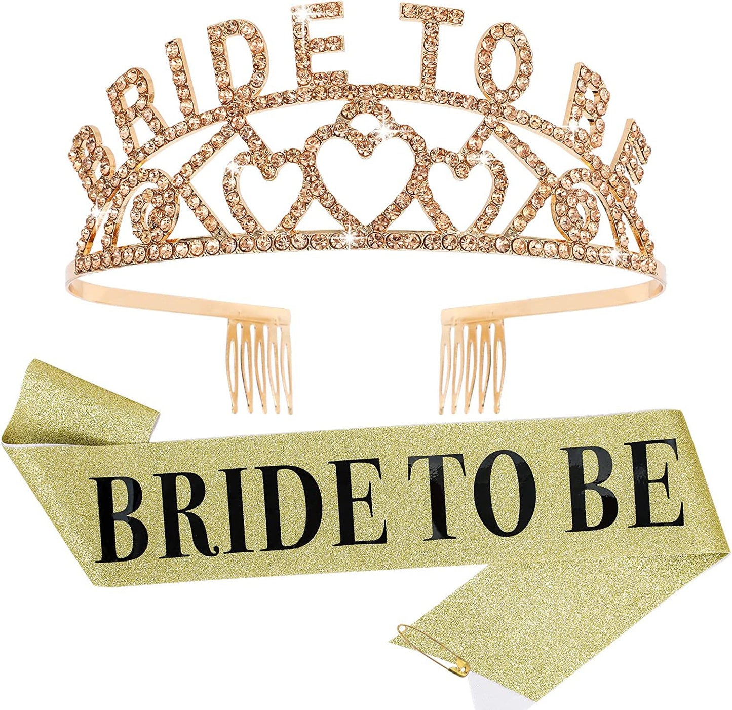 Damen Glitzernde Tiara mit Herzmotiven Karnz