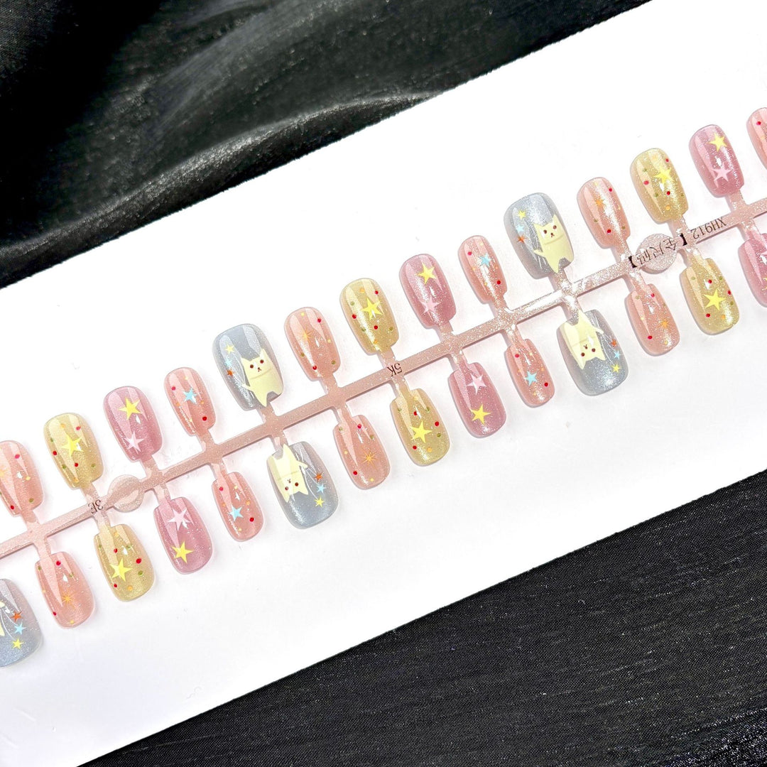 Verspielt mit Sternverzierung Aufkleber-Fingernagel-Set