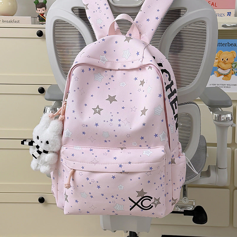 Charmante Sternen Druck Hase Rucksack