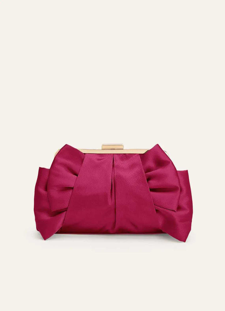 Satin Schleifen-Detail Clutch