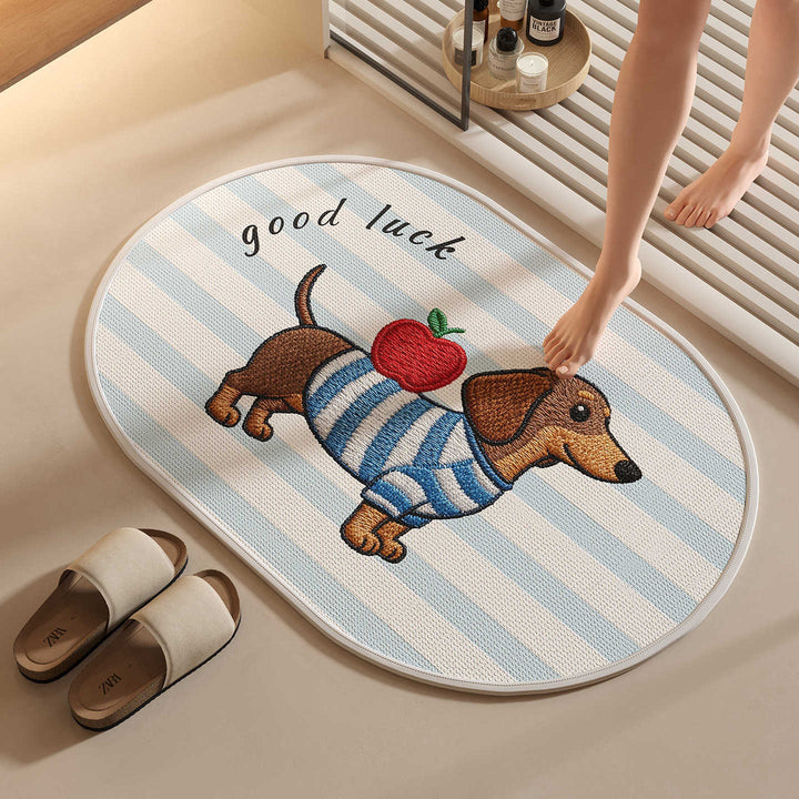 Bestickete Hundethemen-Badezimmermatte
