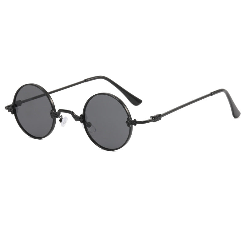 Damen modische runde Brille mit hochwertigem Metallrahmen und flexiblen Bügeln Karnz