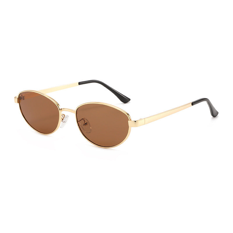 Damen modische Sonnenbrille mit schmalem Metallrahmen Karnz