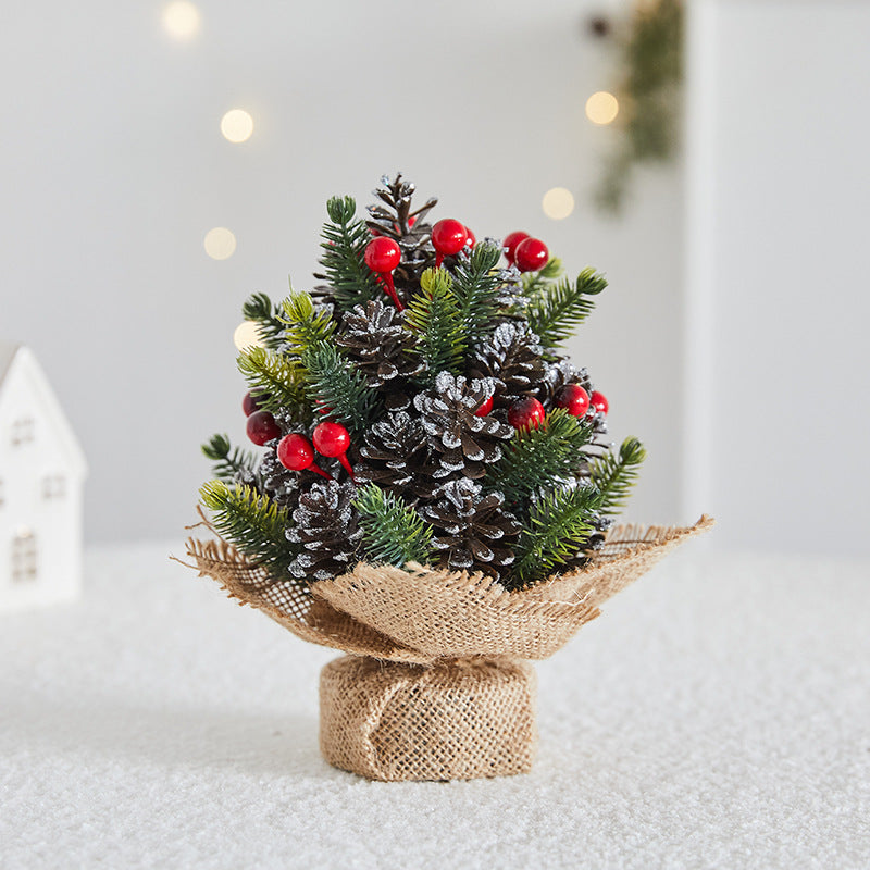 Künstlicher schneebedeckter Kieferntischschmuck