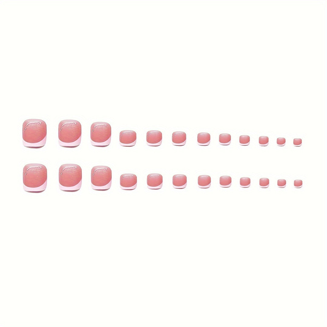 Künstlerisches French Tip Press-On Nail Set mit transparentem Design Karnz