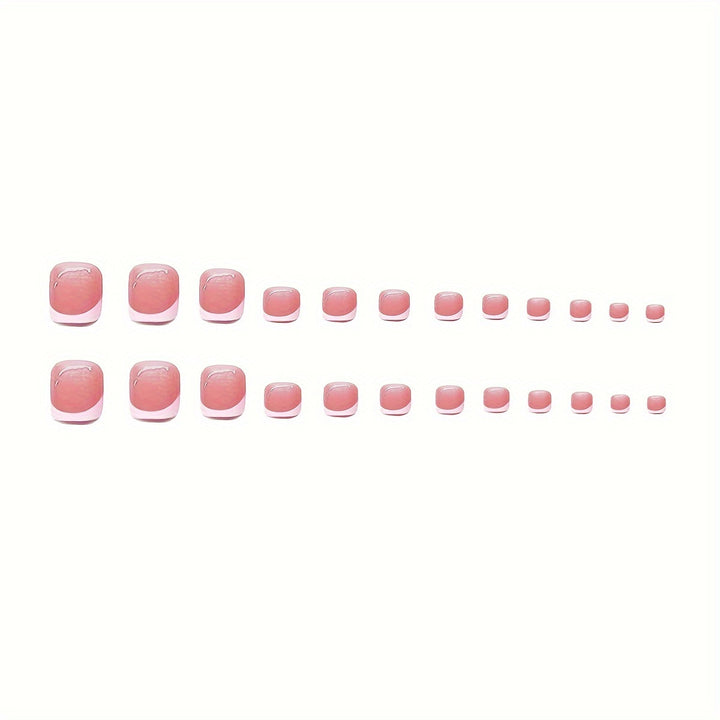 Künstlerisches French Tip Press-On Nail Set mit transparentem Design Karnz