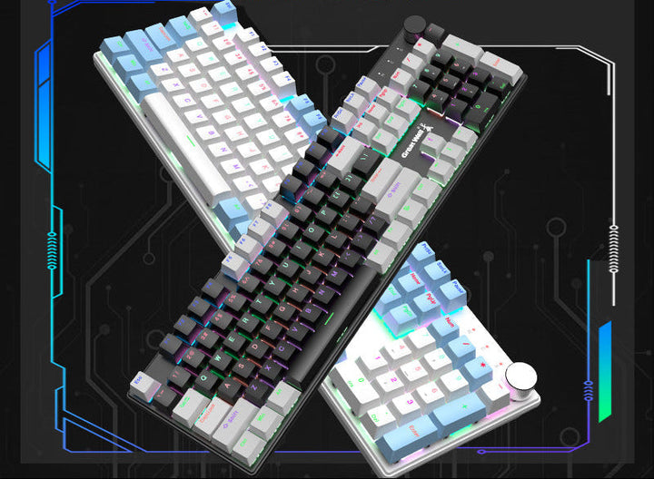 Zweifarbige RGB Mechanische Gaming-Tastatur Karnz
