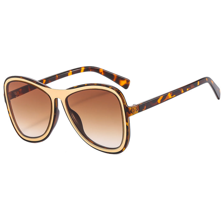 Damen oversized Sonnenbrille mit modernem Schildpatt-Design Karnz