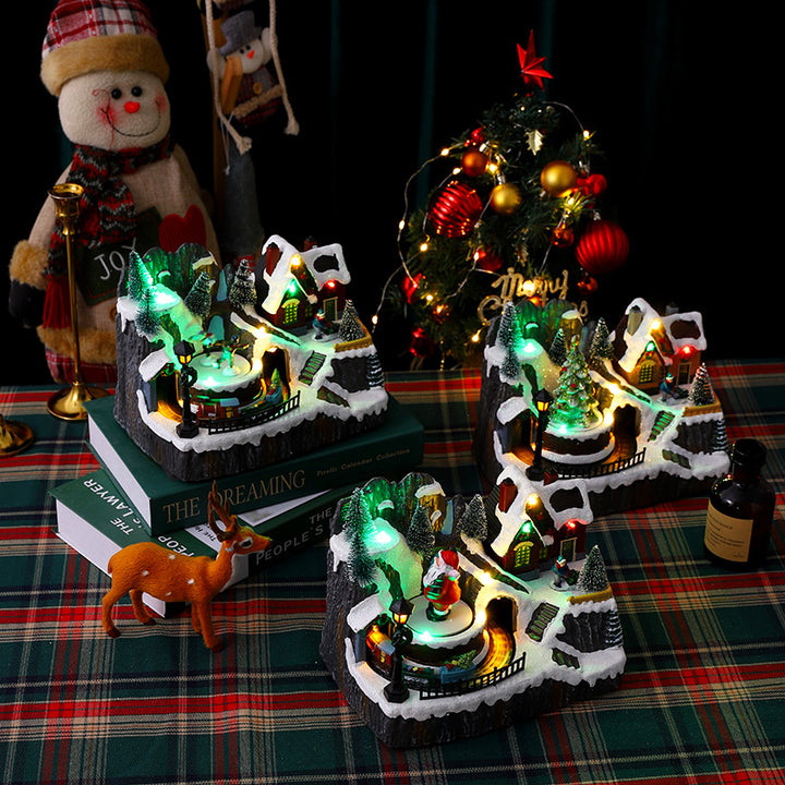 Weihnachtsdorf mit Lichtern Karnz