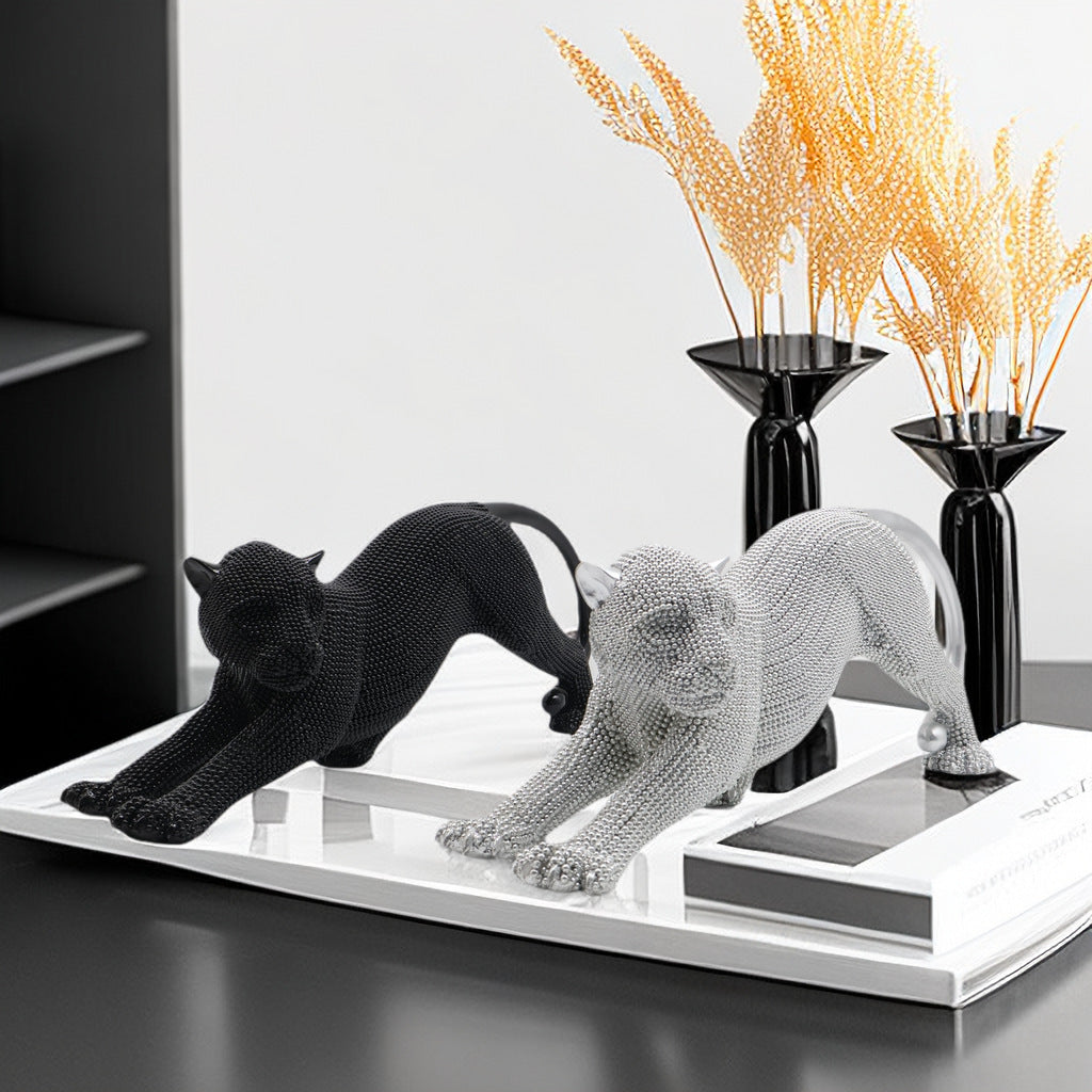 Elegante Dekofigur eines Panther Karnz