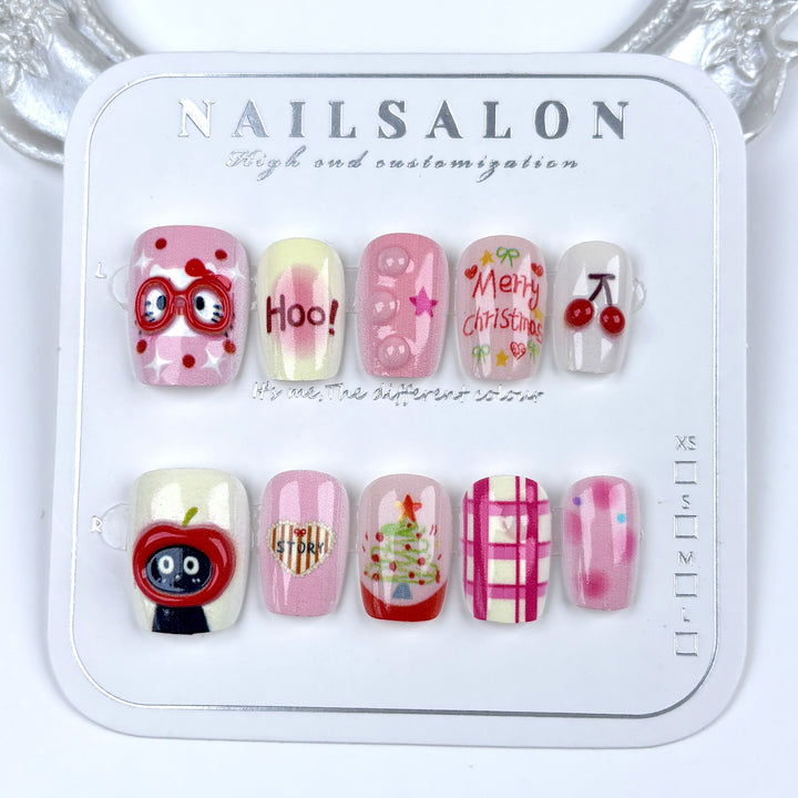 Festliches Feiertags-Themen Press-On Nagelset 1790745838
